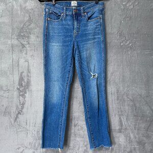 J.Crew 9" Vintage Straight Jeans Distressed Medium Wash Size 26